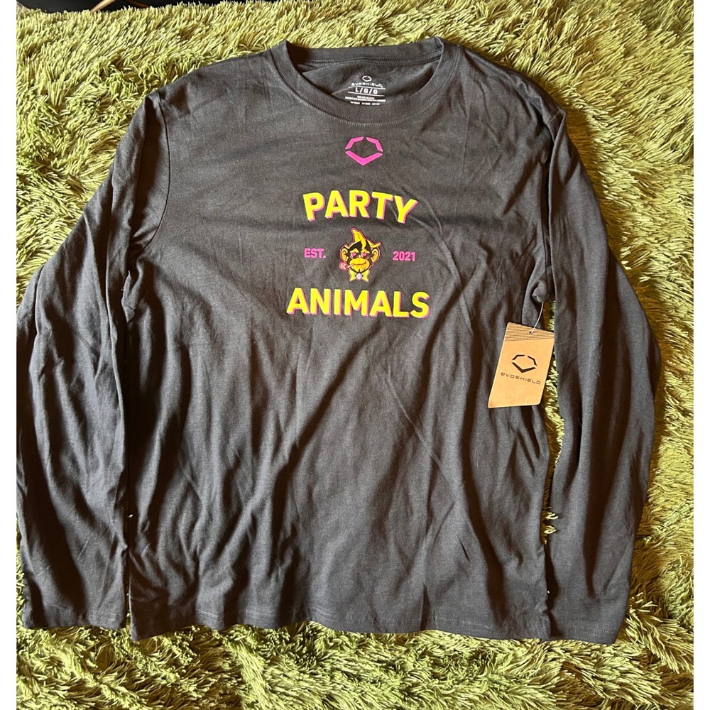 Evoshield Savannah Bananas Party Animals Heather Long Sleeve Shirt Mens L NEWNWT